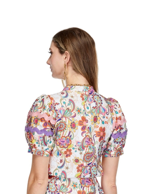 Ric Rac trimmed top/ kaleidoscope