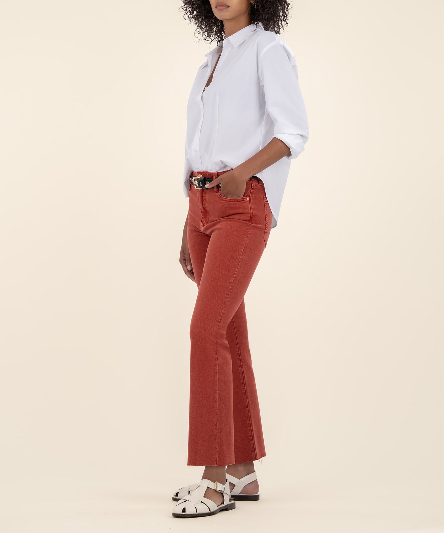 Kelsey High Rise Ankle Flare/ paprika