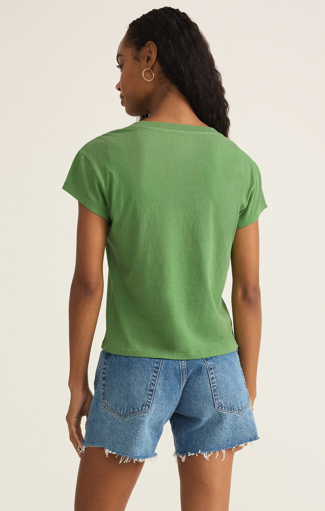Modern V Neck tee/ lawn