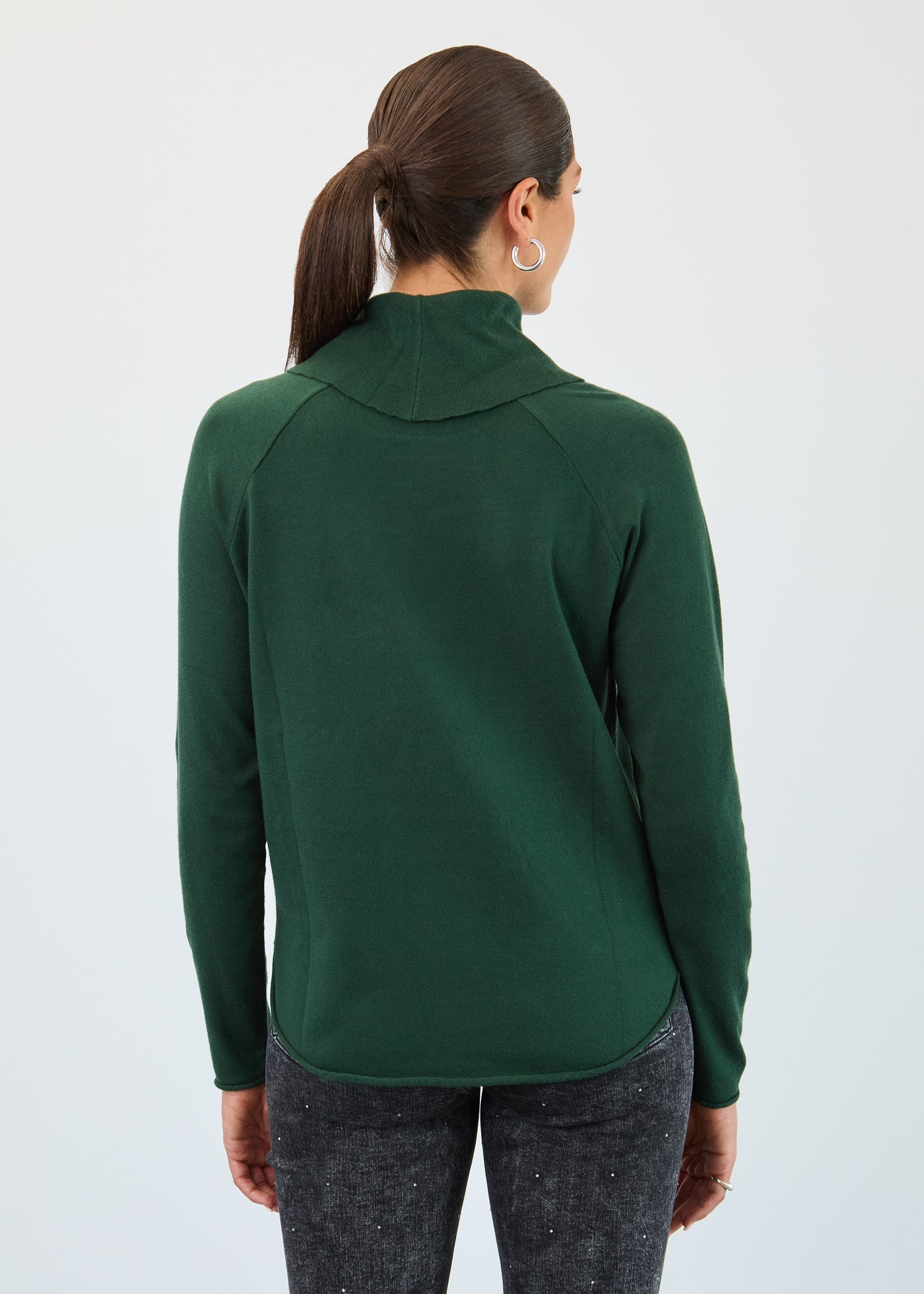 Cowl neck sweater/ Dark spruce