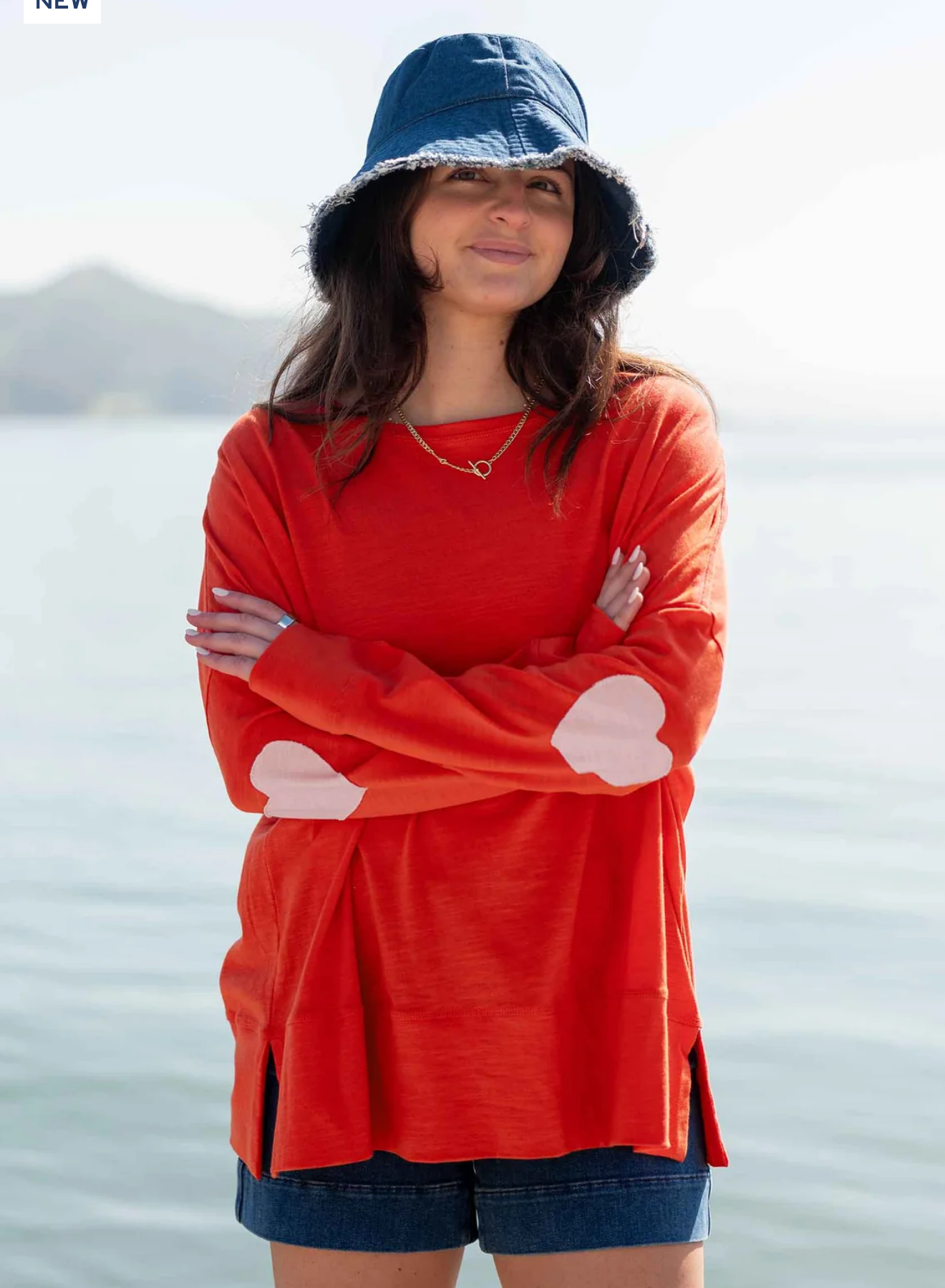 Amour Appliqué Tee/ Sahara red / light pink 🩷