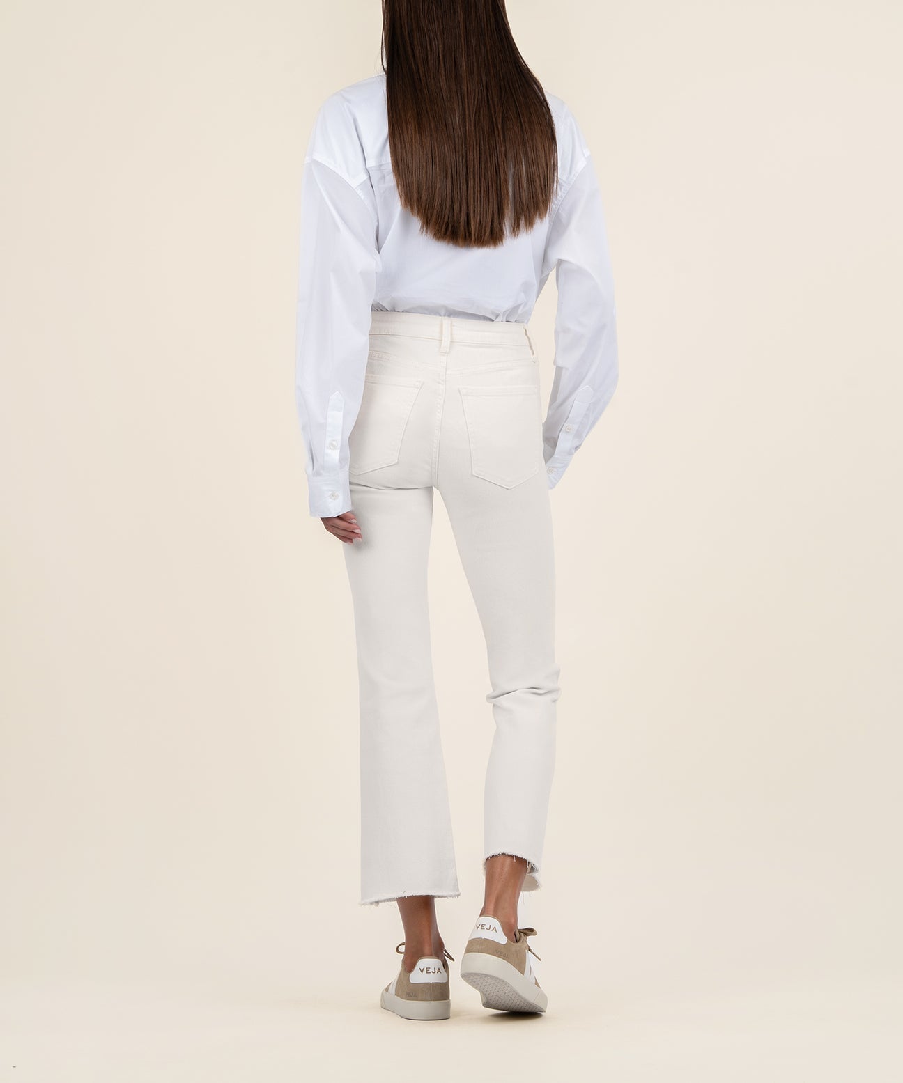 Kelsey high rise ankle flare/ ecru