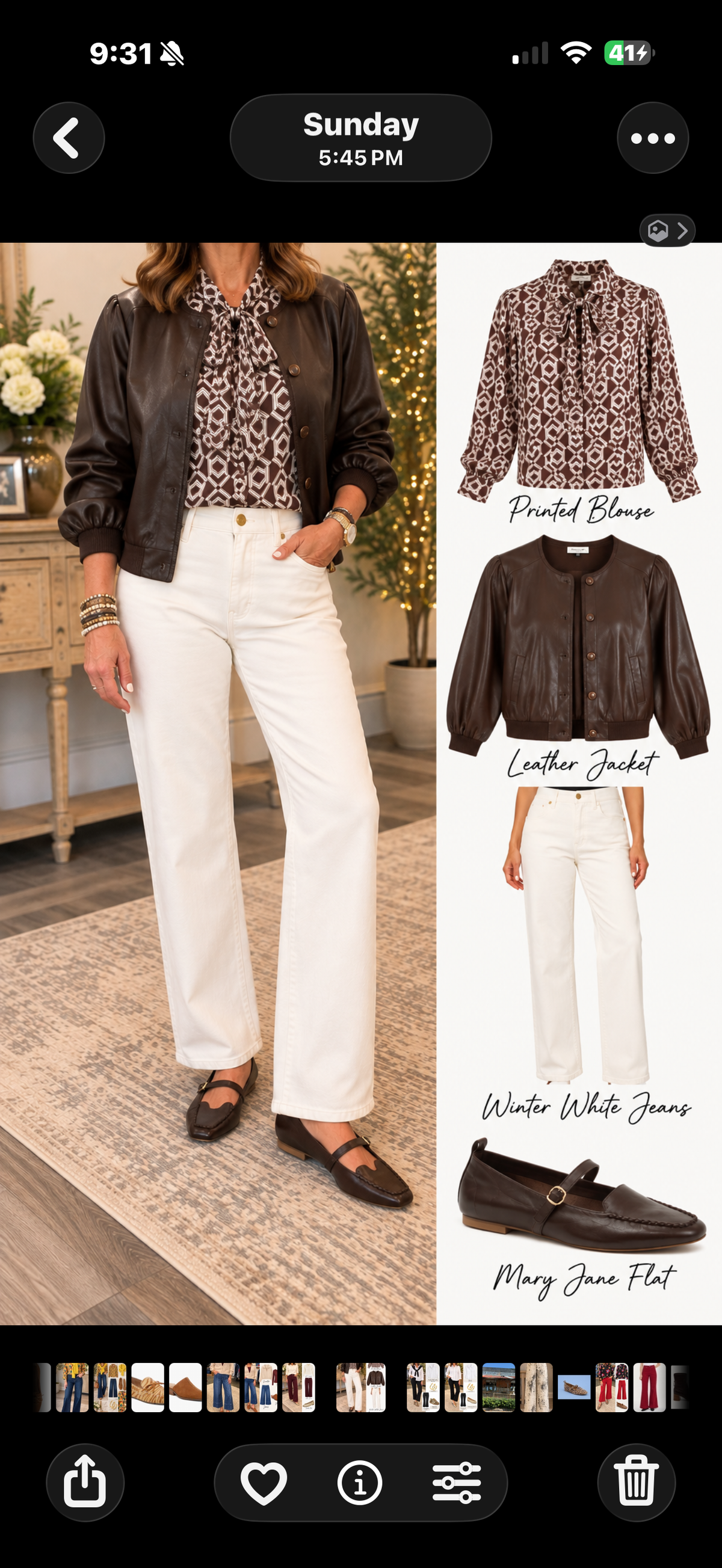 Brown & Cream Blouse
