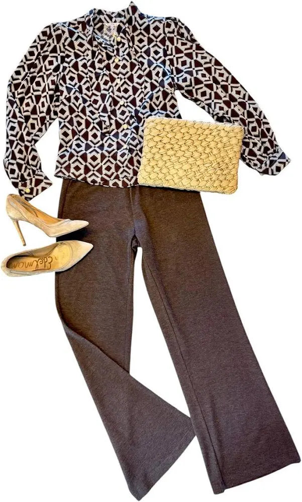 Brown & Cream Blouse