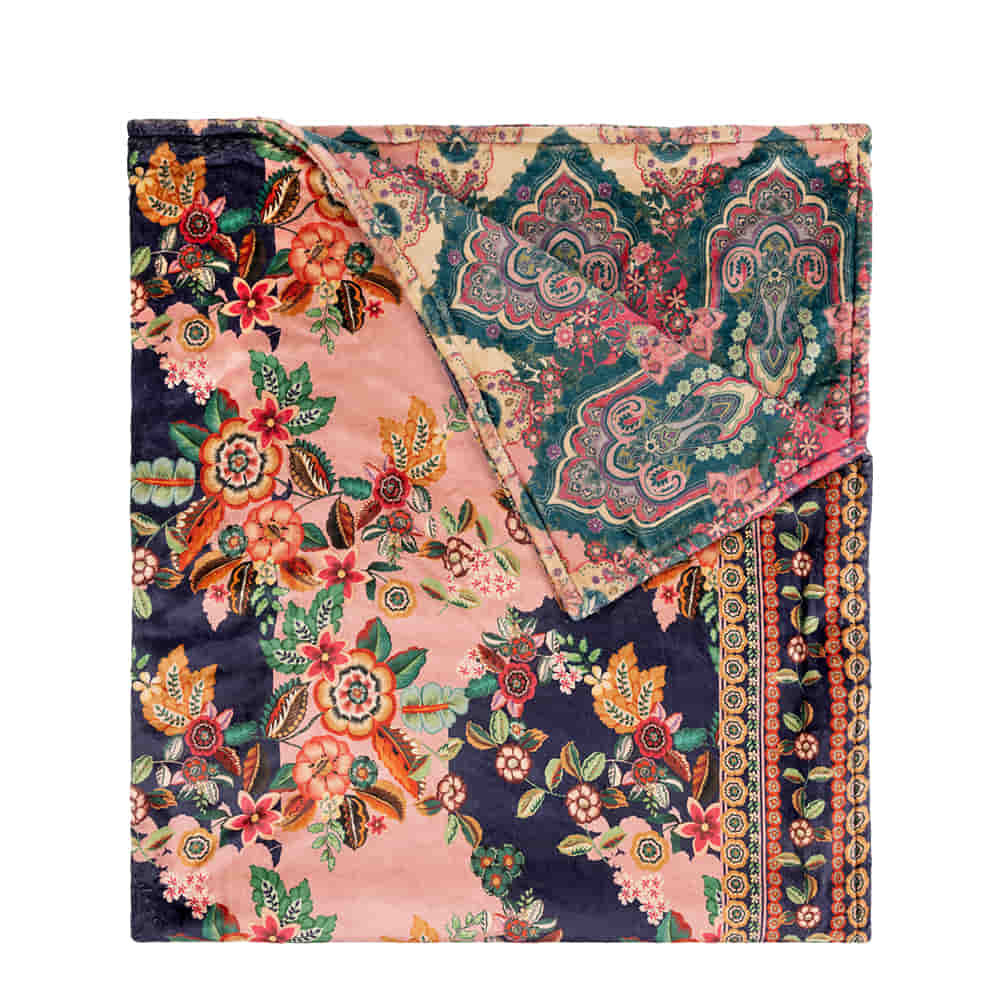 Johnny Was Navy and Pink Clarkwood Cozy Blanket