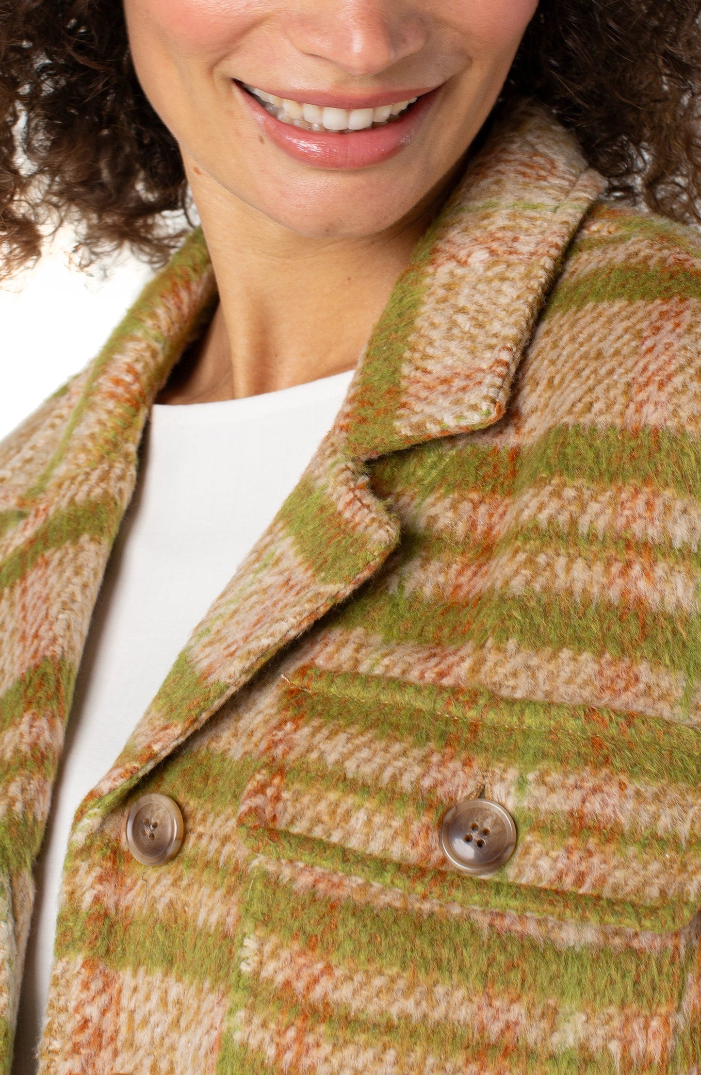 Casual Jacket/ green gold blanket plaid