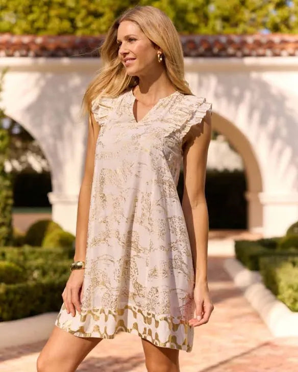 Tiegan Dress/ Toile white gold