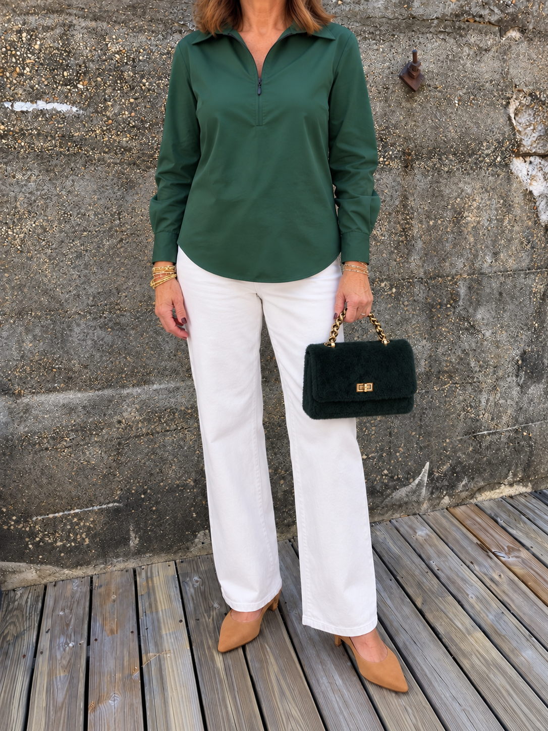 Endora Top/ Pine Green