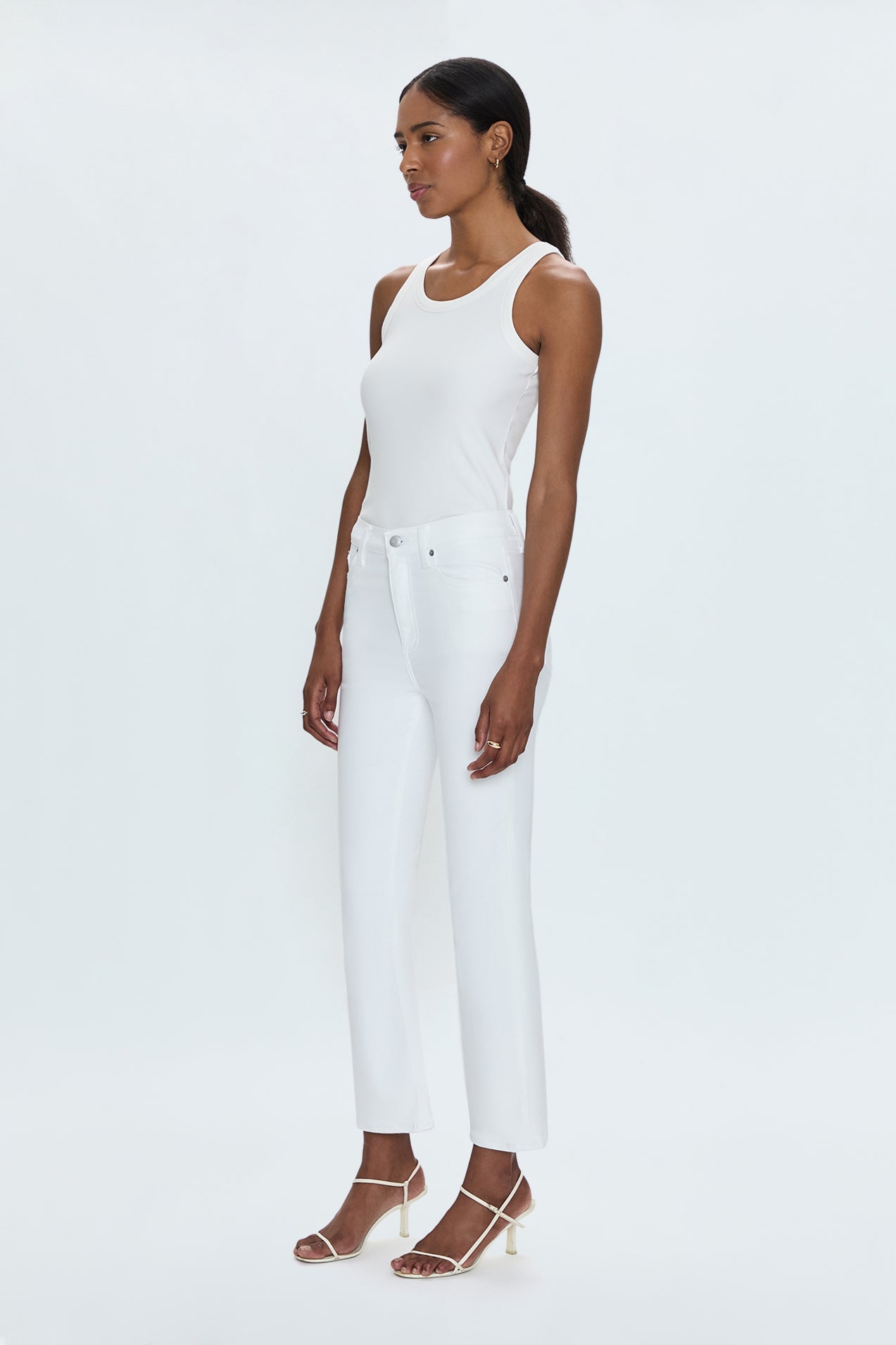 Lennon High Rise Crop Boot / vivid white