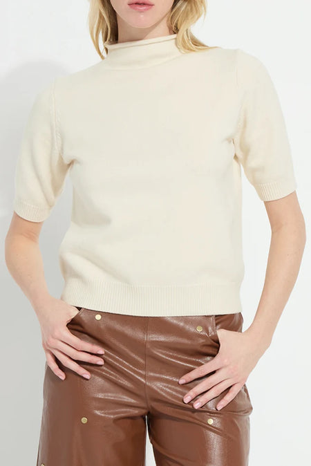 Delphina Short Sleeve Sweater/ Buttercream