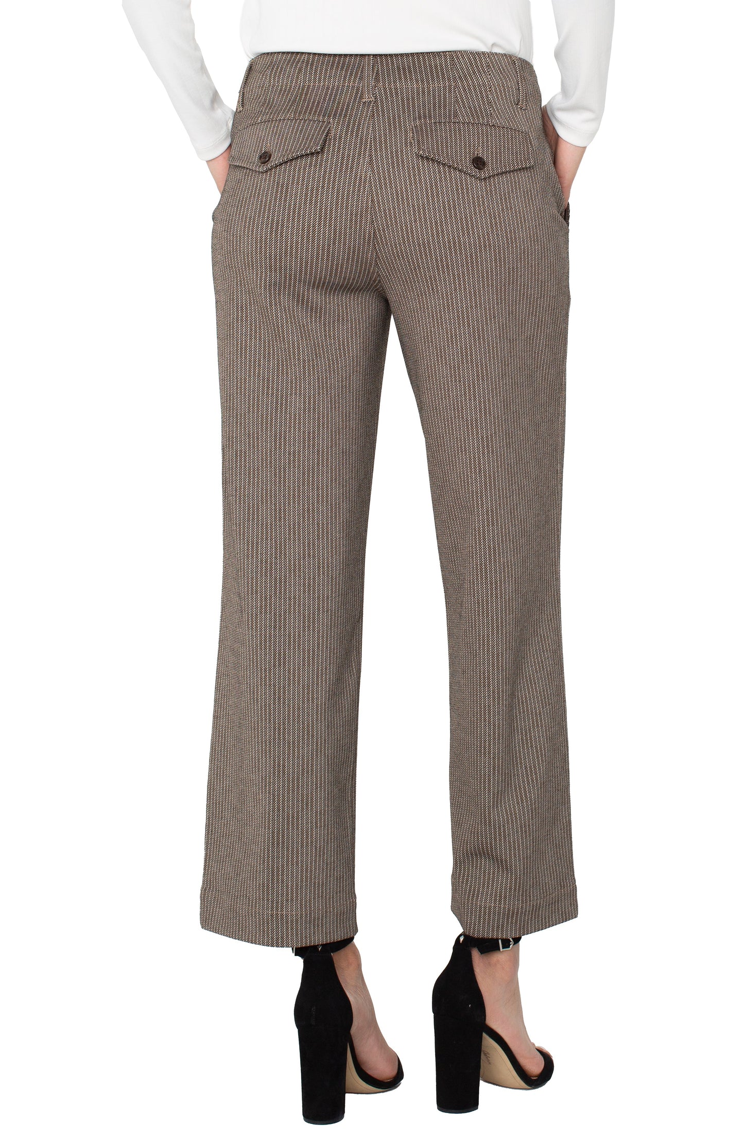 Wide Leg Crop/ camel sand stripe