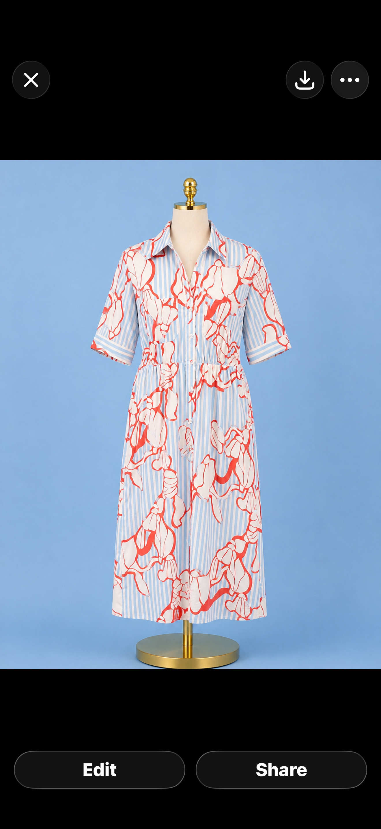Midi Shirtdress / Petal Lines