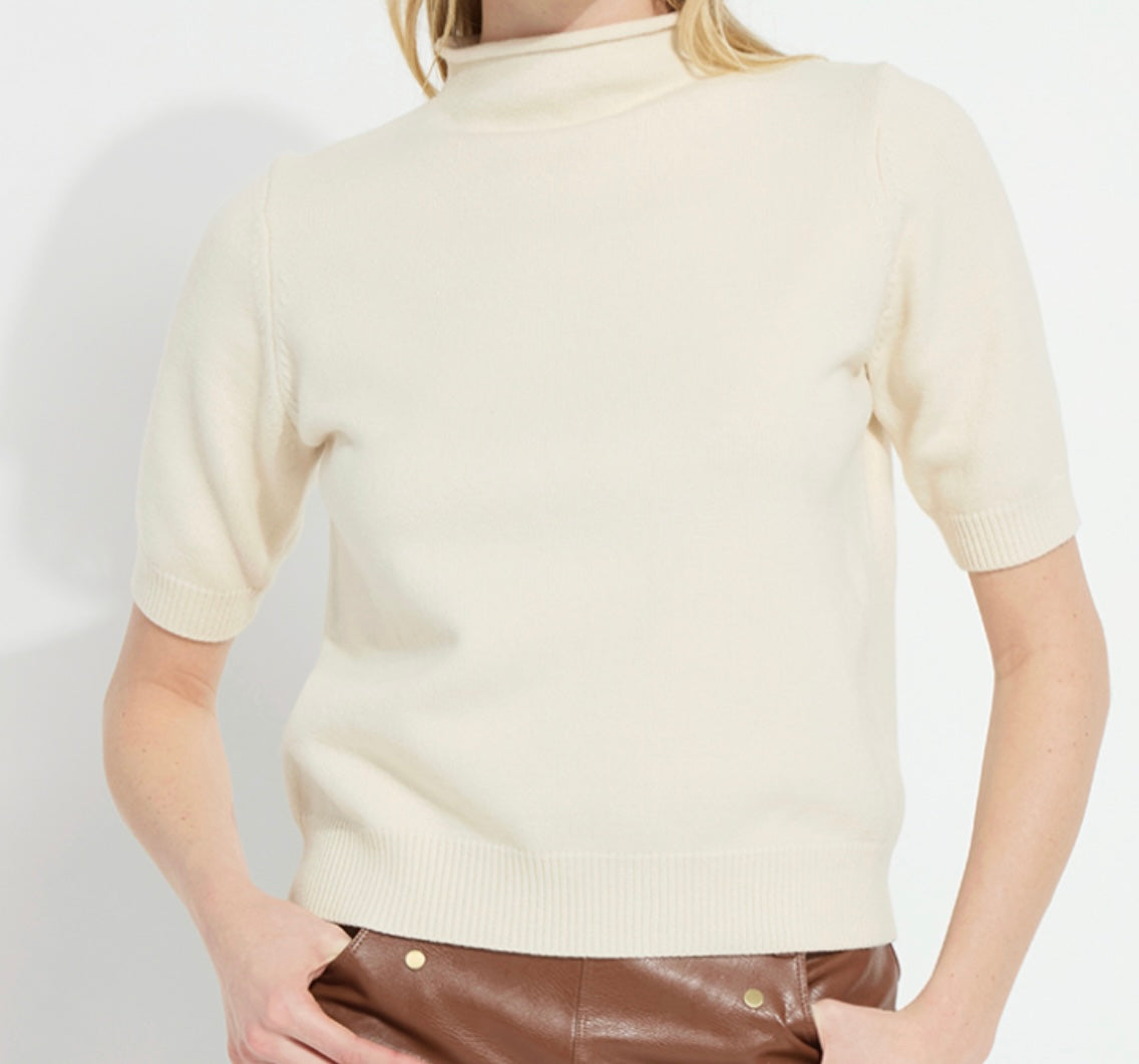 Delphina Short Sleeve Sweater/ Buttercream