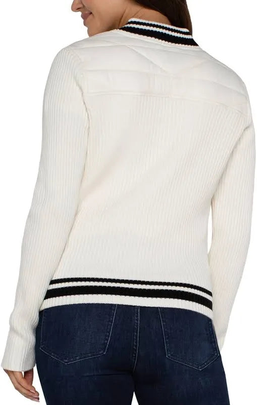 Quilted Front jacket/ porcelain