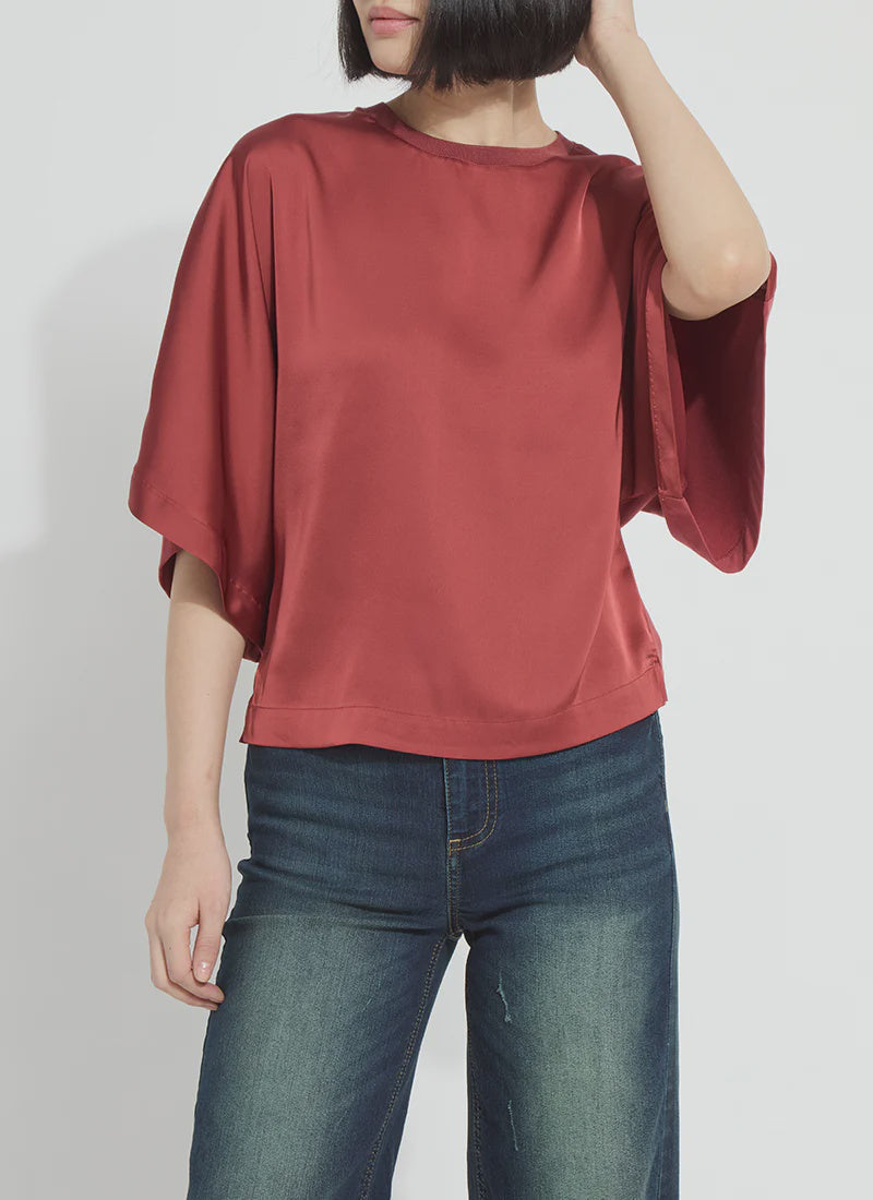 Ginger Mix-Media Dolman Tee / copper blush