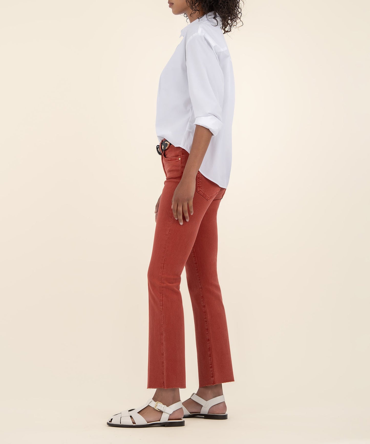 Kelsey High Rise Ankle Flare/ paprika
