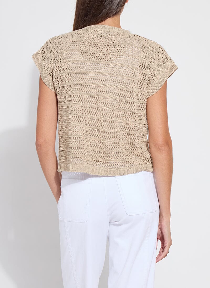Brisa Linen Mesh Sleeveless cardigan/ linen