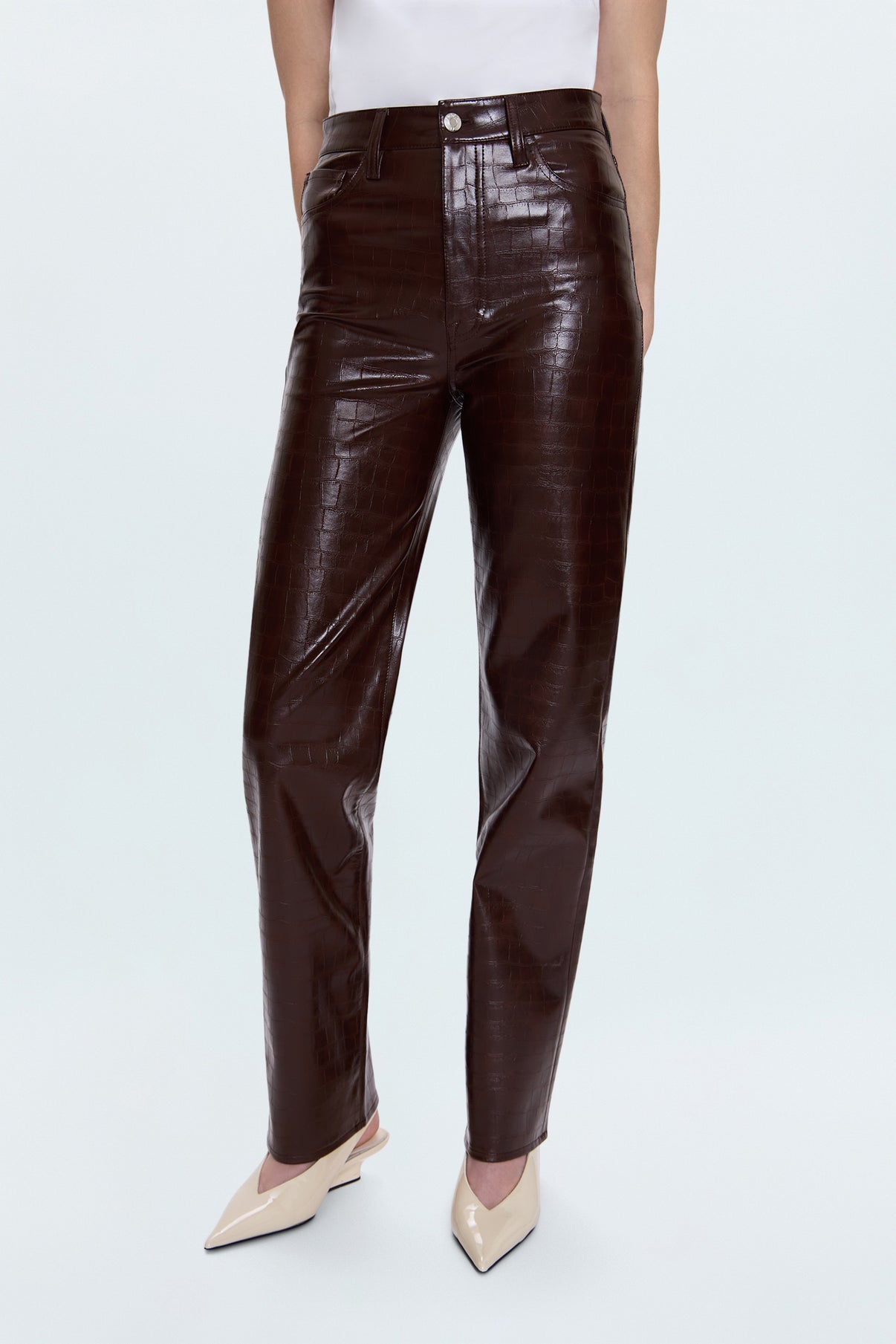 Cassie High Rise straight/ tobacco crocodile