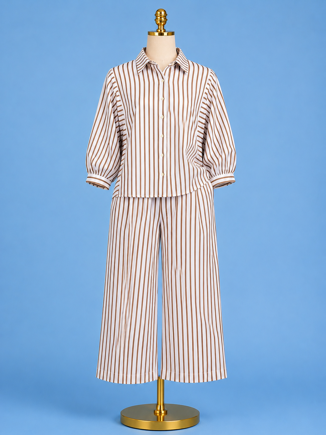 Brown Stripe Blouse