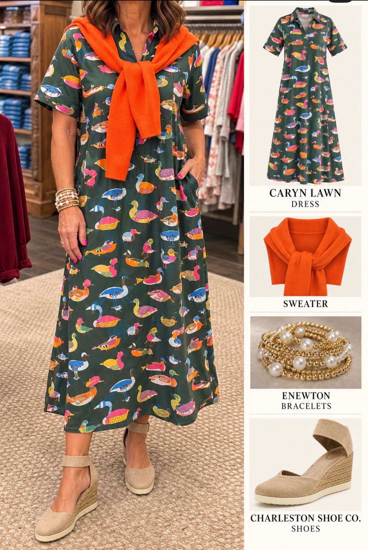 Georgia Duck Dress Olive