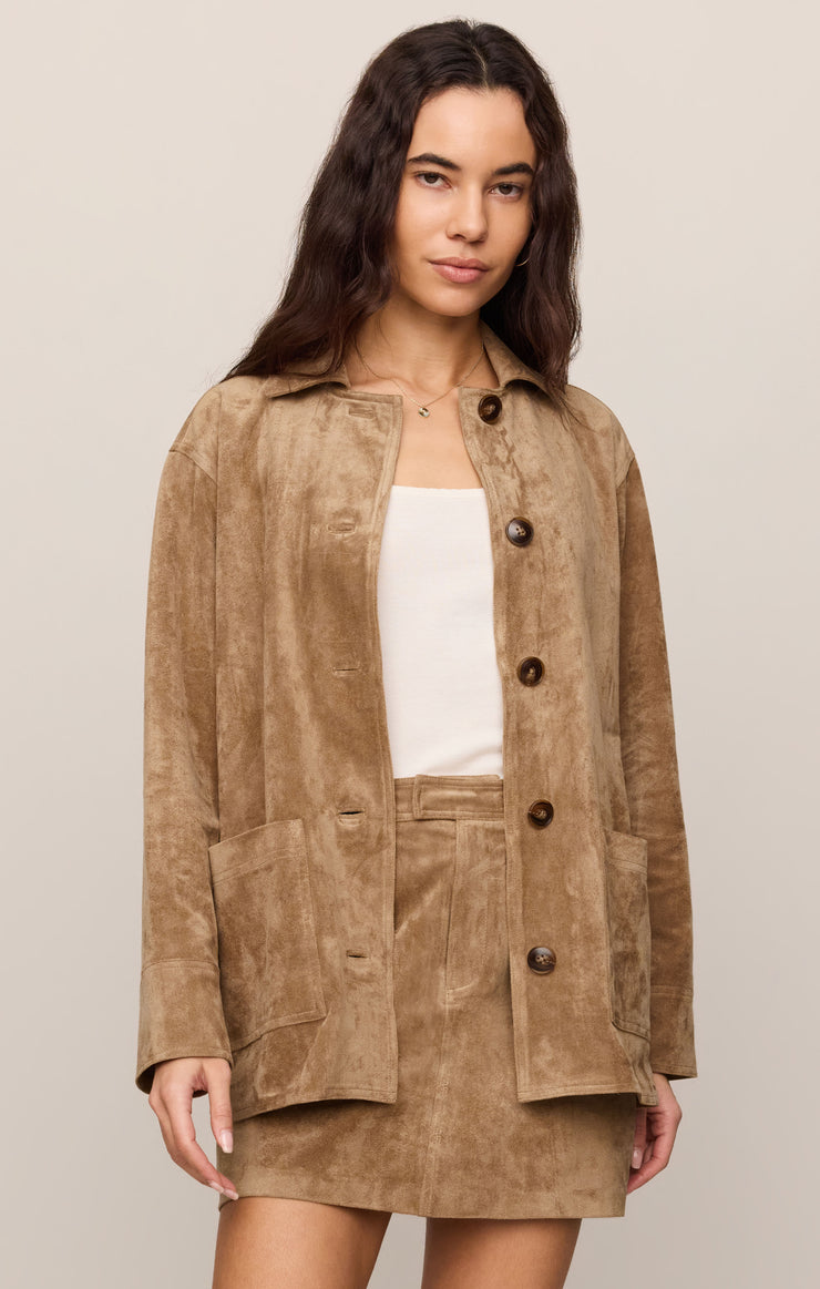 Decker Suede Chore Coat Light Sand