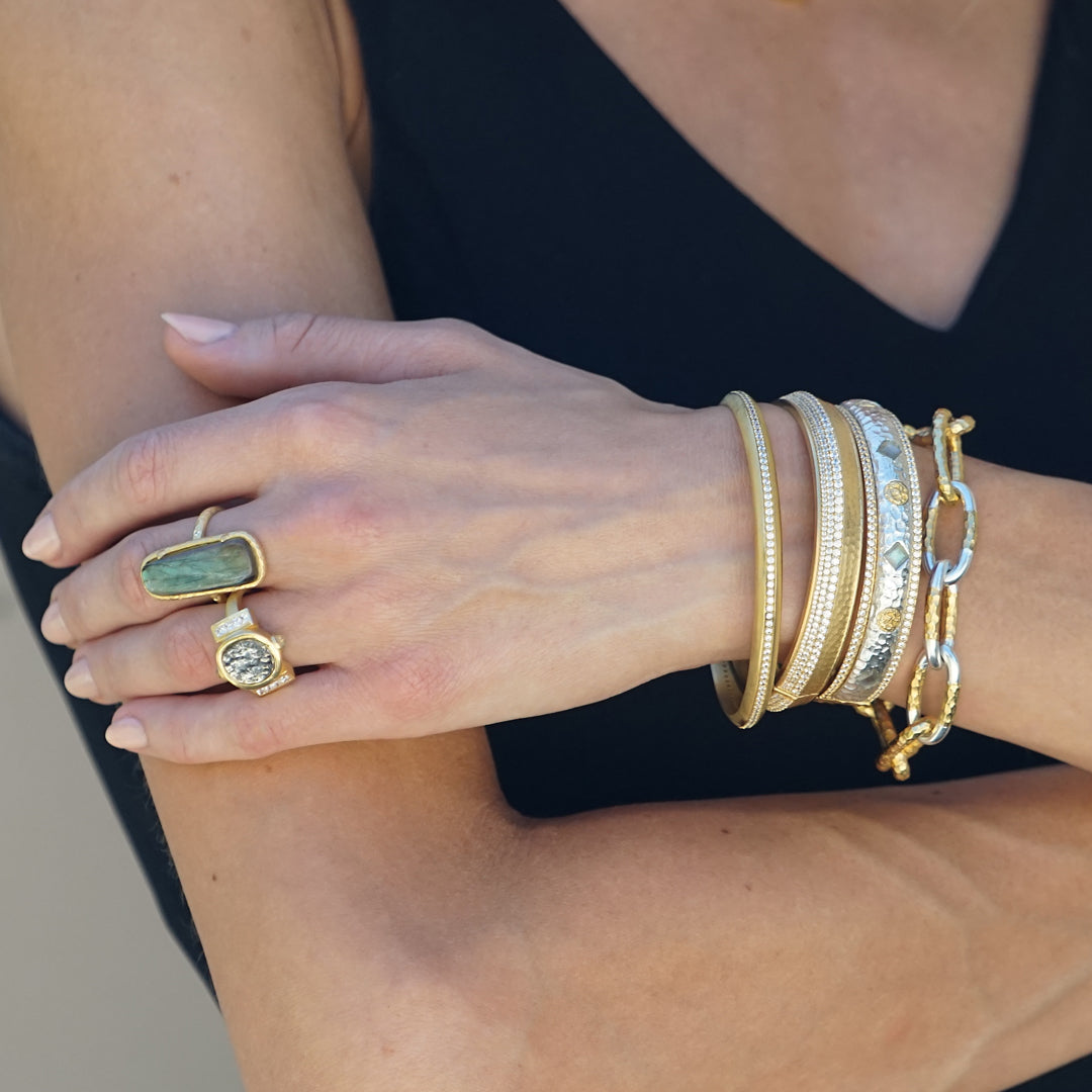 TAT 2 Designs Gold Trinity Pave Bangle