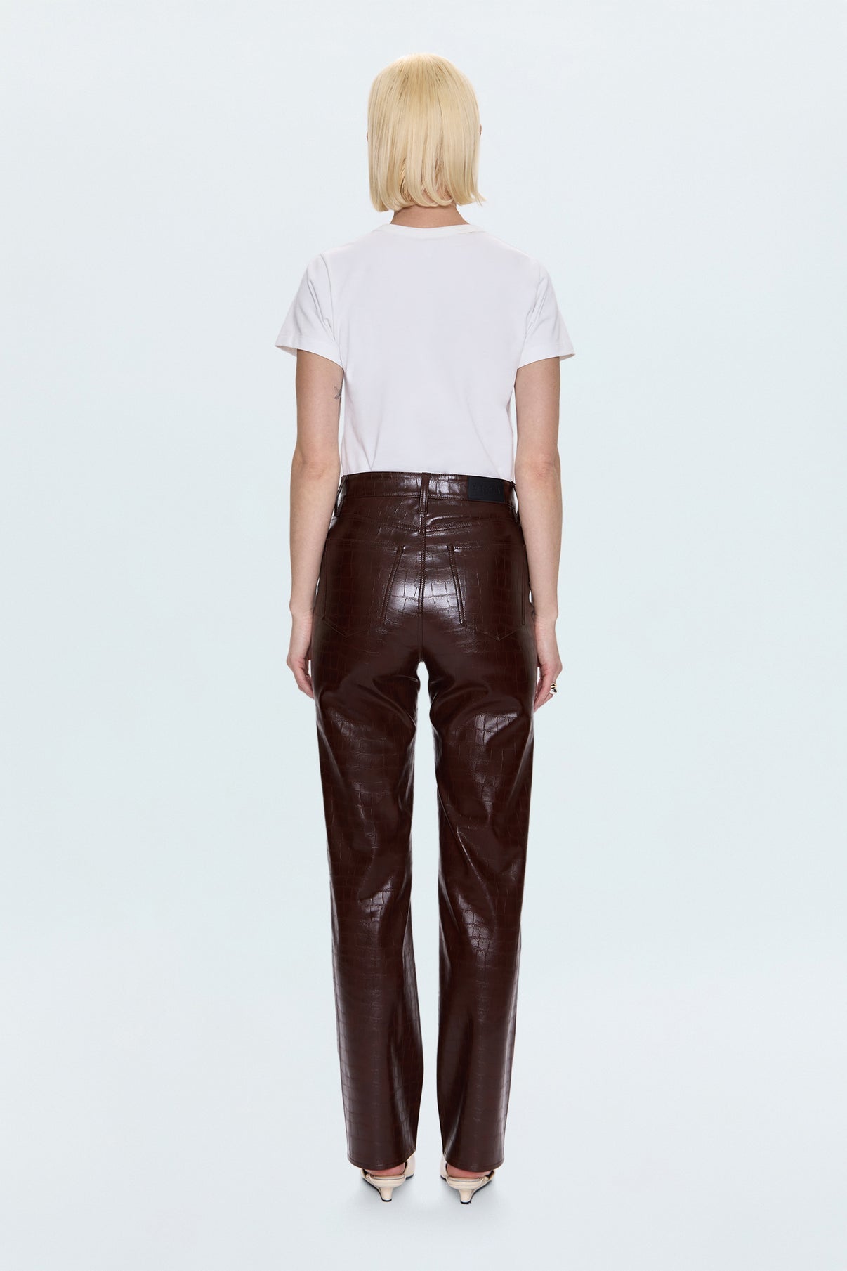 Cassie High Rise straight/ tobacco crocodile