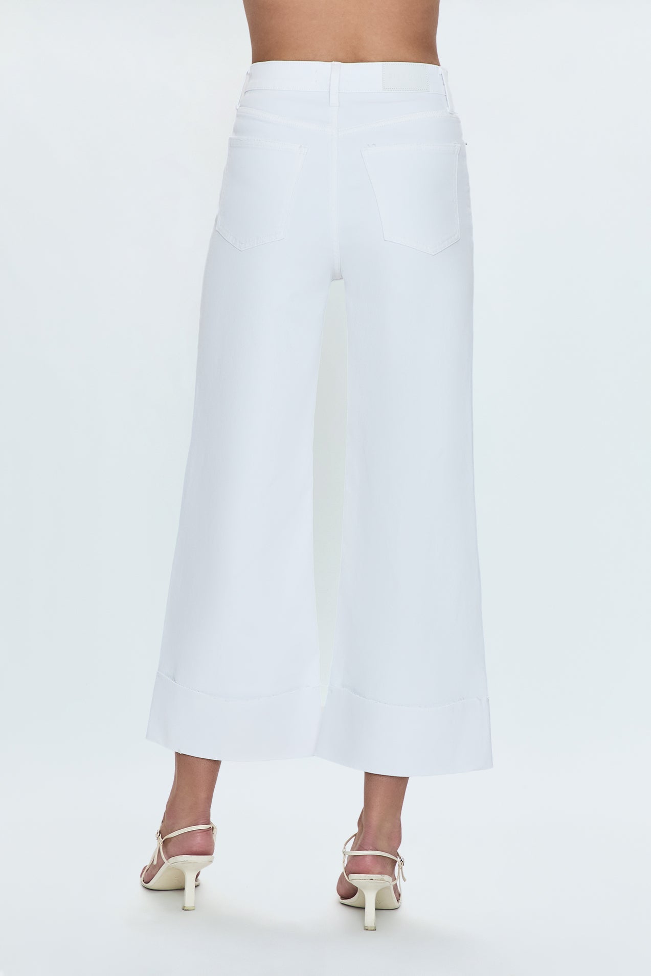 LANA CROP W/ CUFF HIGH RISE ULTRA WIDE LEG- VIVID WHITE