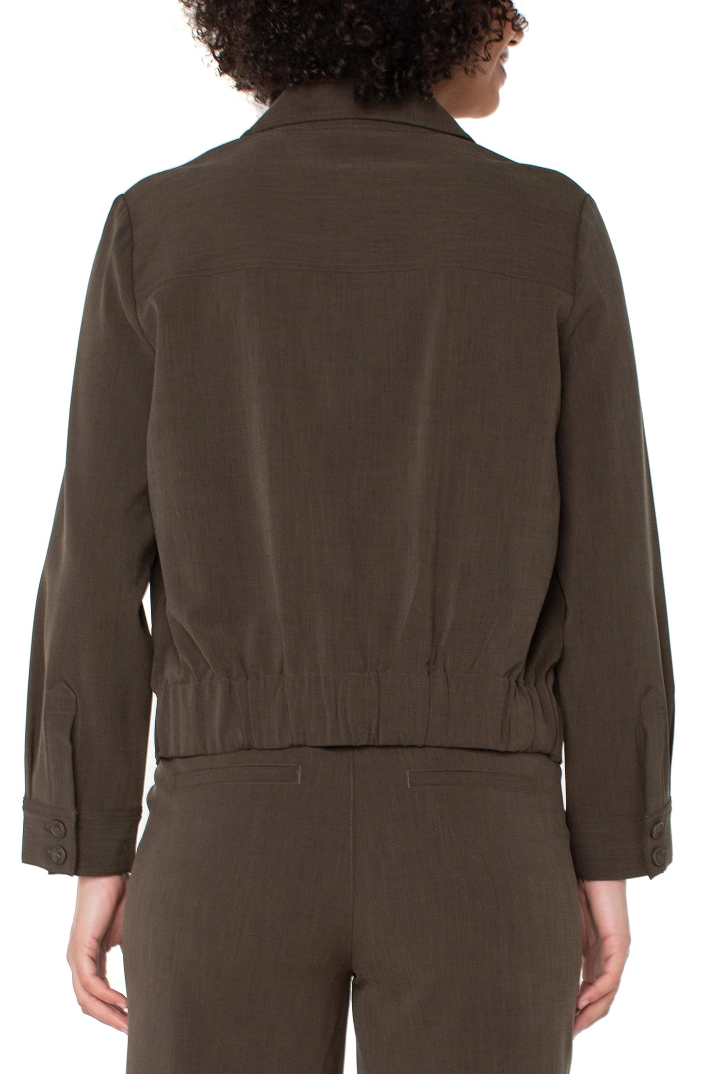 Popover shirt w/ elastic waist/ black olive