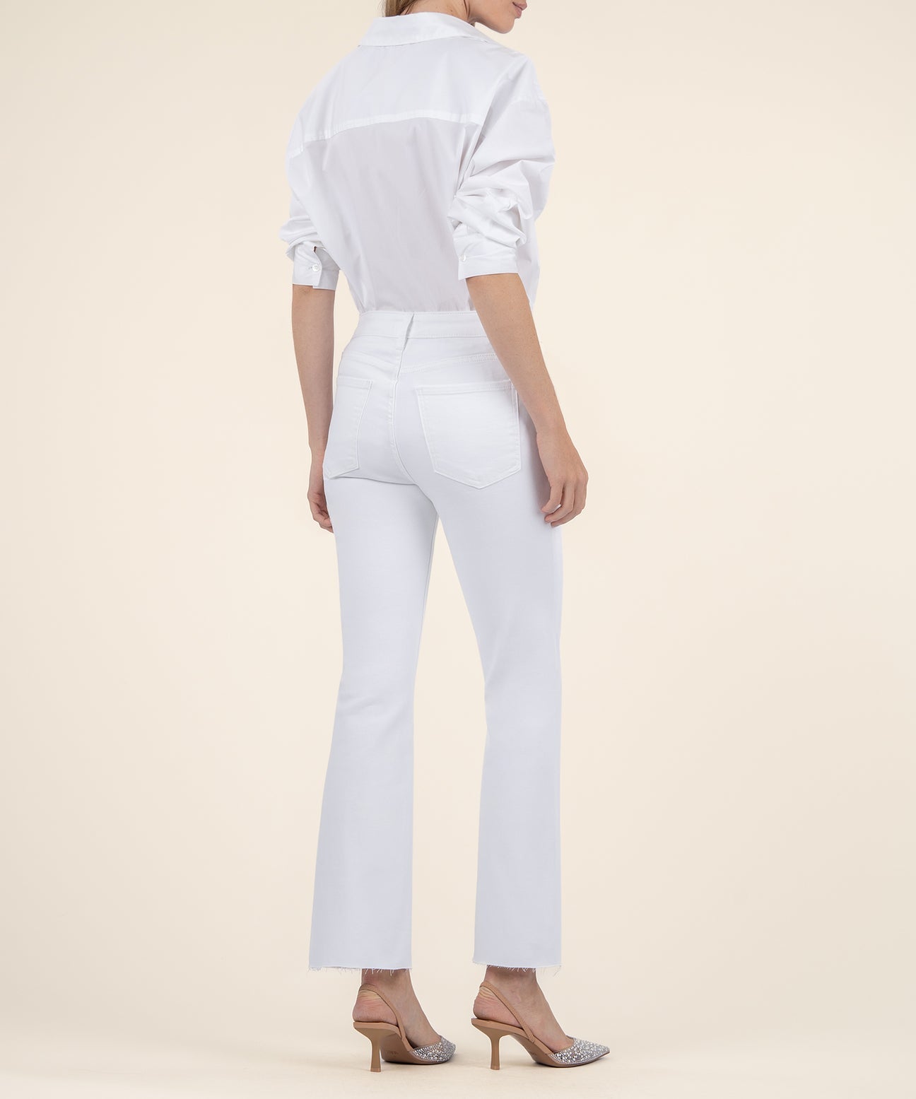 Kelsey high rise ankle flare/ optic white