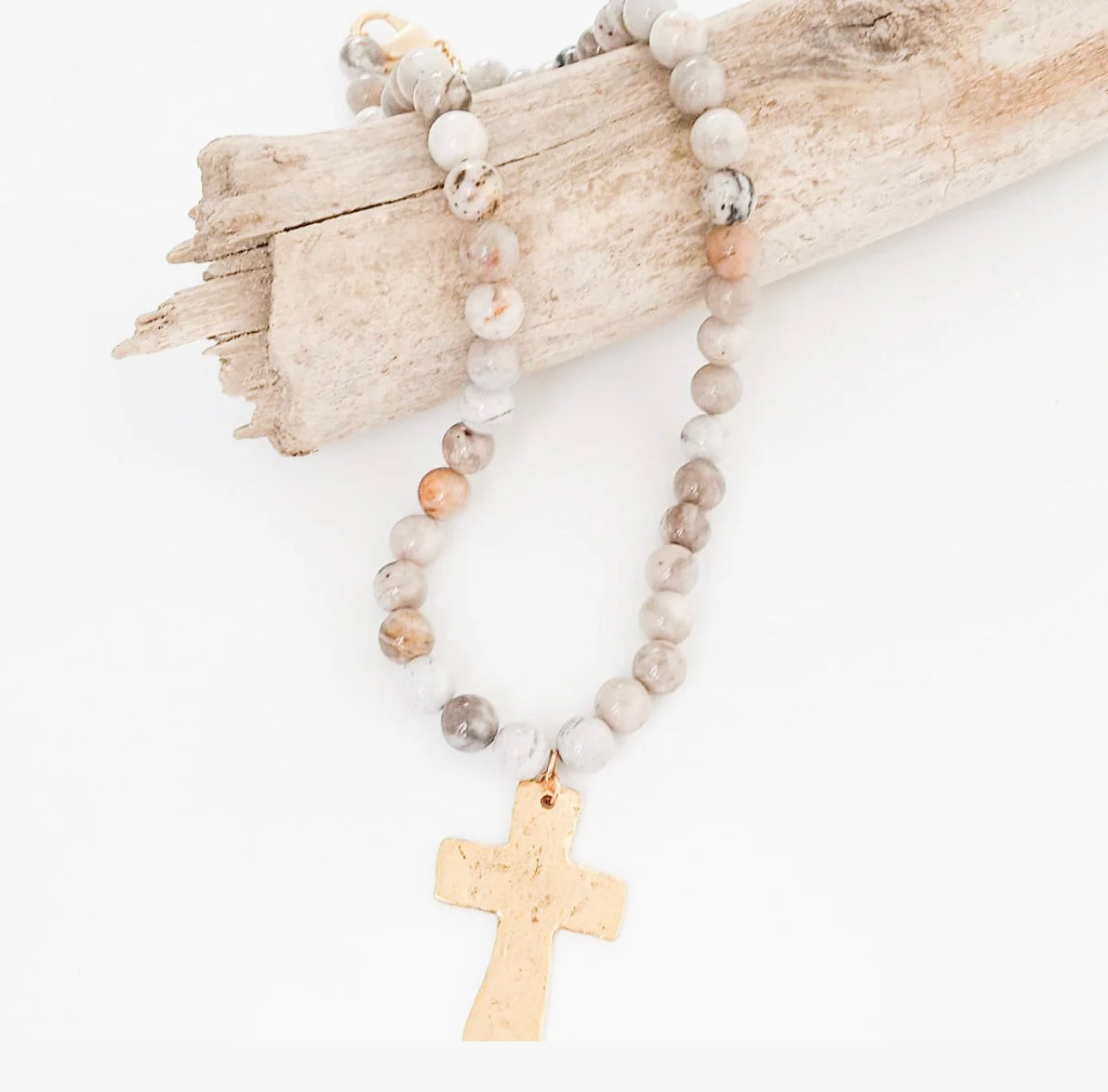 Virtue Hammered Cross Necklace