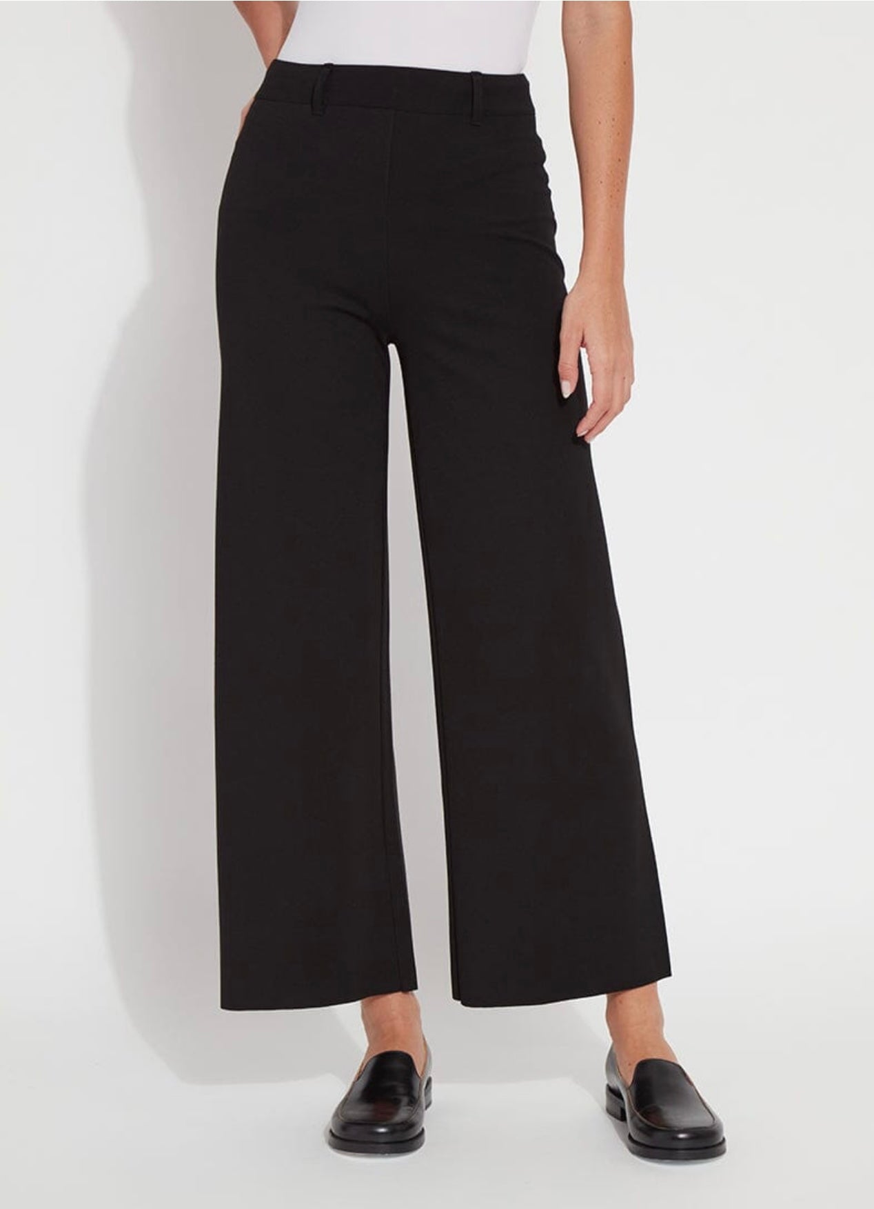 Erin Hi Waist Wide Leg Black Denim Pants