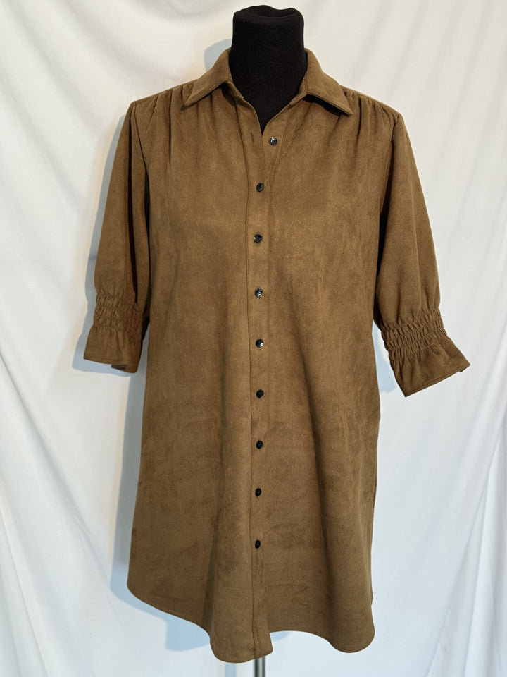 Boho Chic button up dress in tobacco