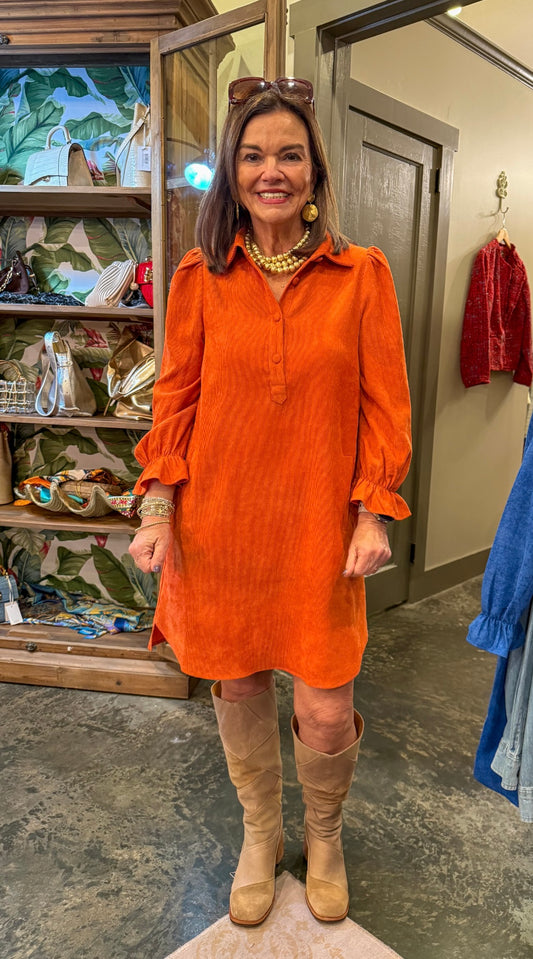 Corduroy Burnt orange Dress