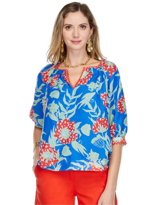 Peasant top / Royal Floral
