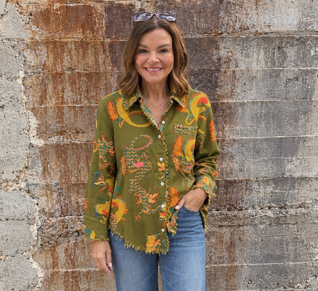 Olive Dragon Blouse