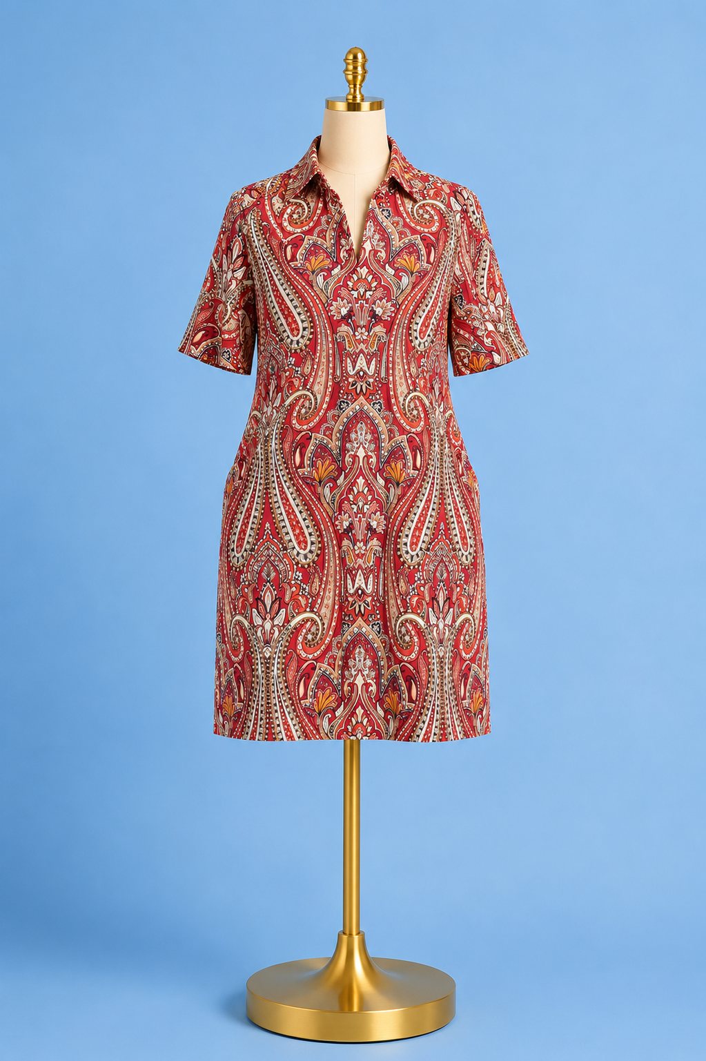 Regina Dress/ Italian Paisley Claret