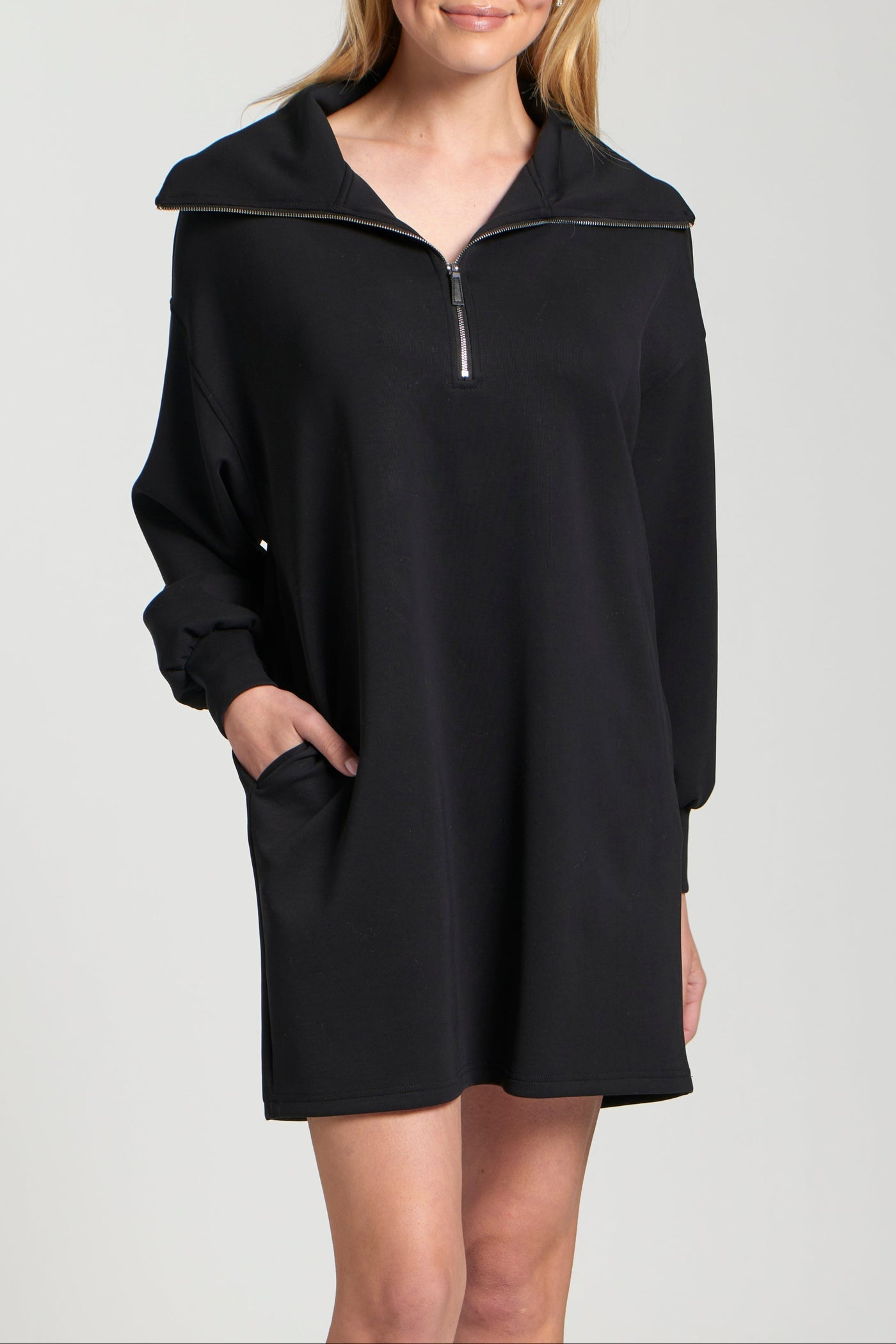Half Zip Sweatshirt Dress