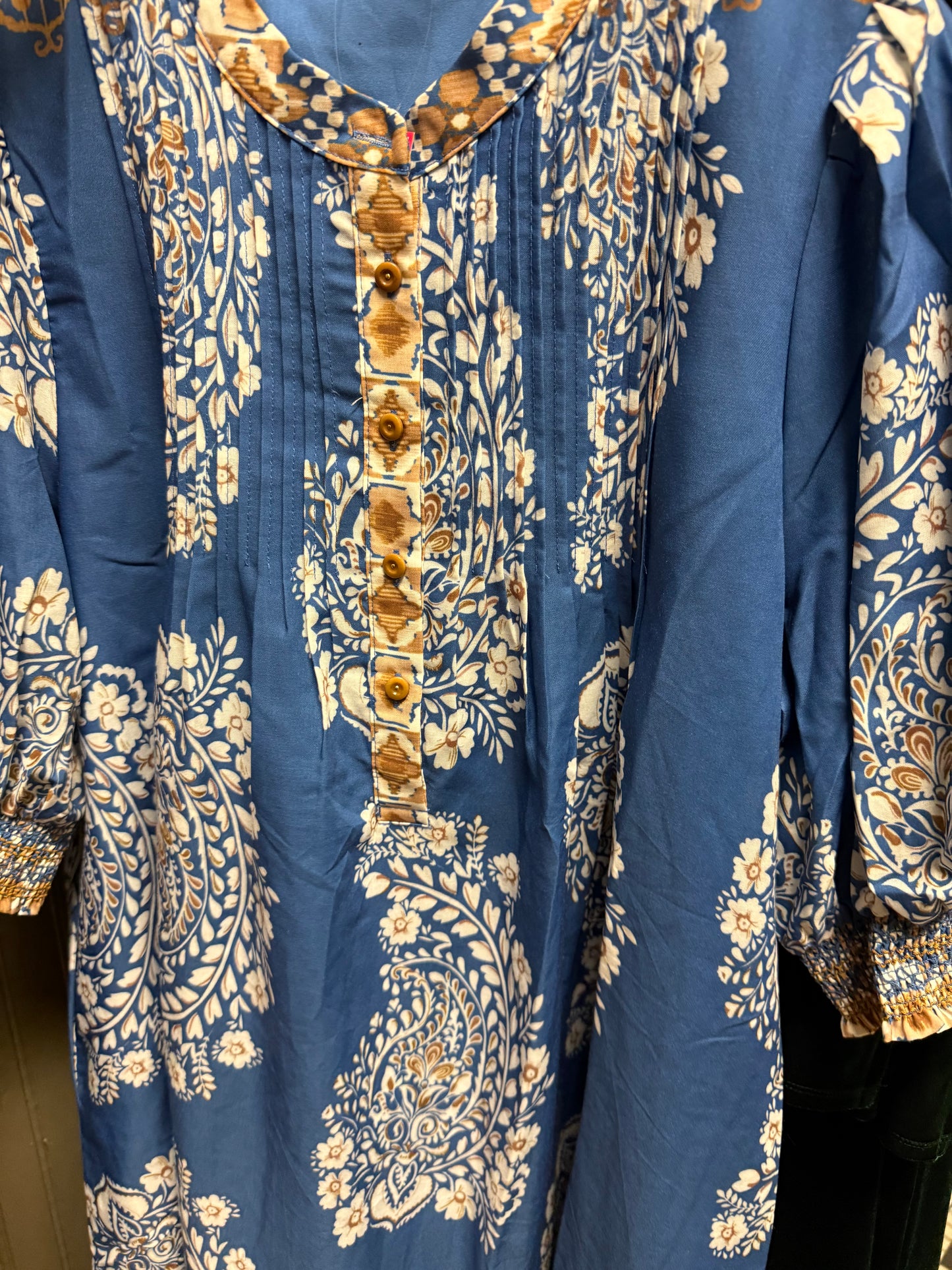 Pin Tuck Maxi/ Indigo Oasis