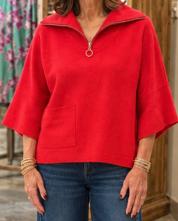 Half Zip sweater / Red
