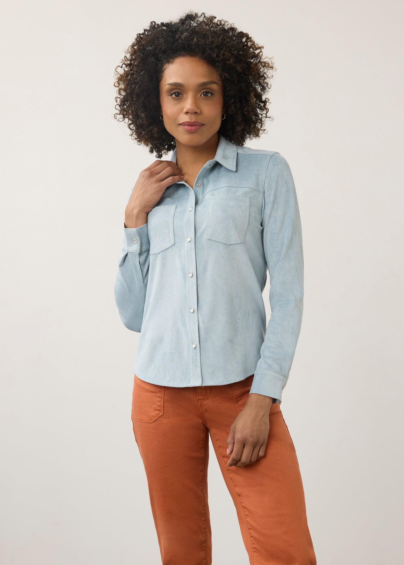 Suede Shirt/ Blue River