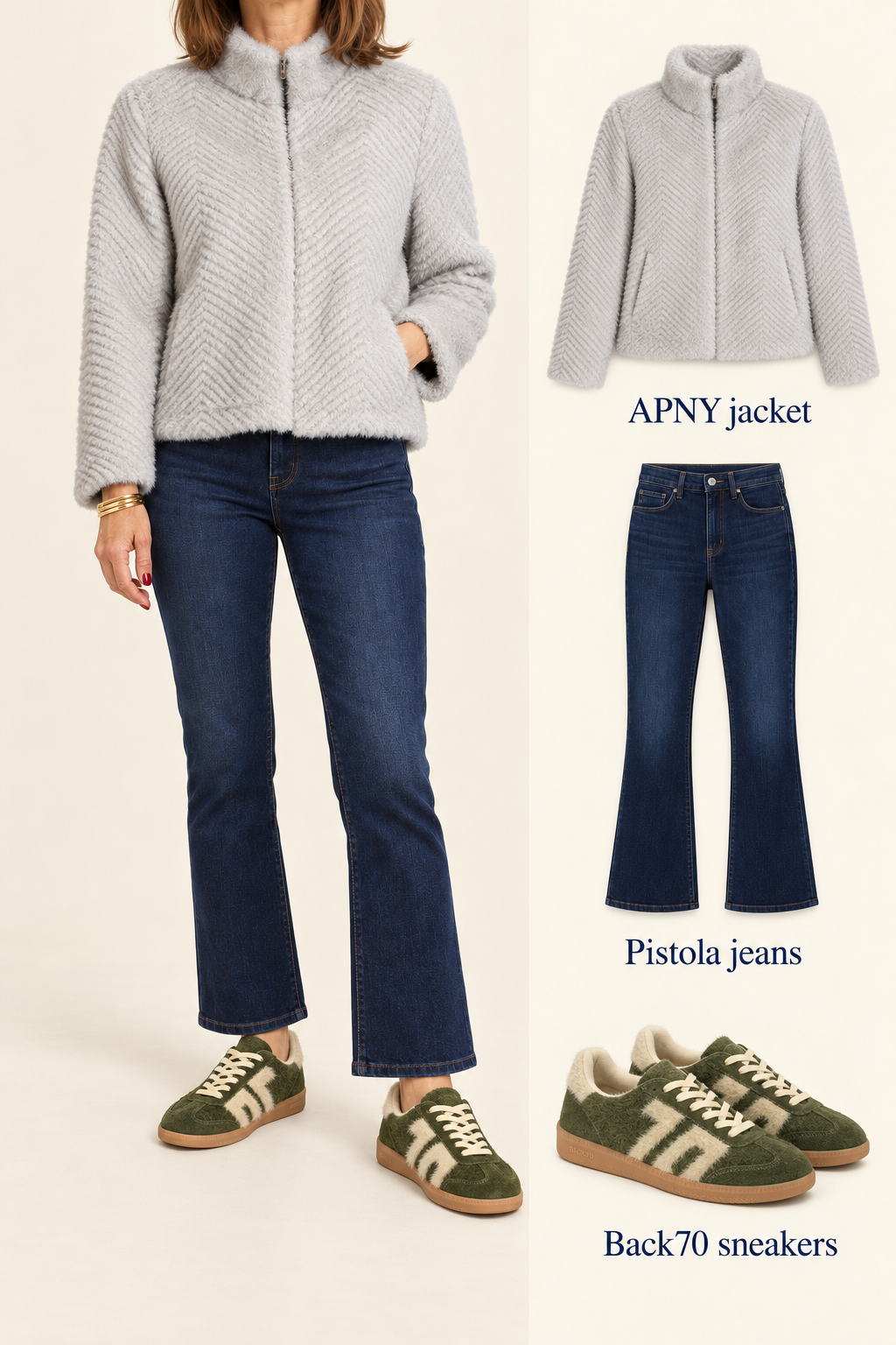 Zig Zag Textured Zip Up / silver taupe