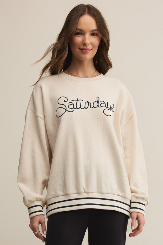 Oversized Saturdays Sweatshirt/ crystal