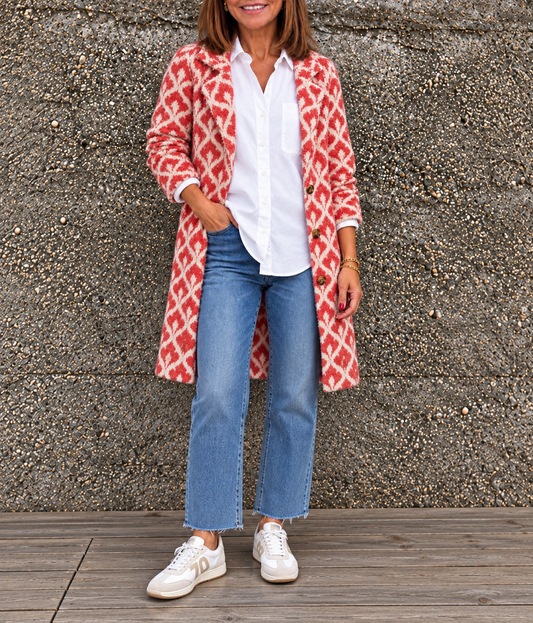 Terra Cotta Long  Cardigan