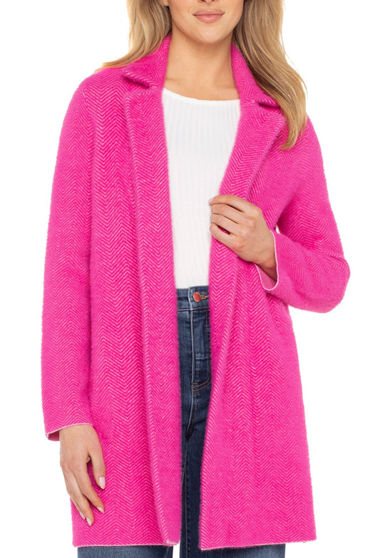 Sweater Coat/ deep rasberry pink