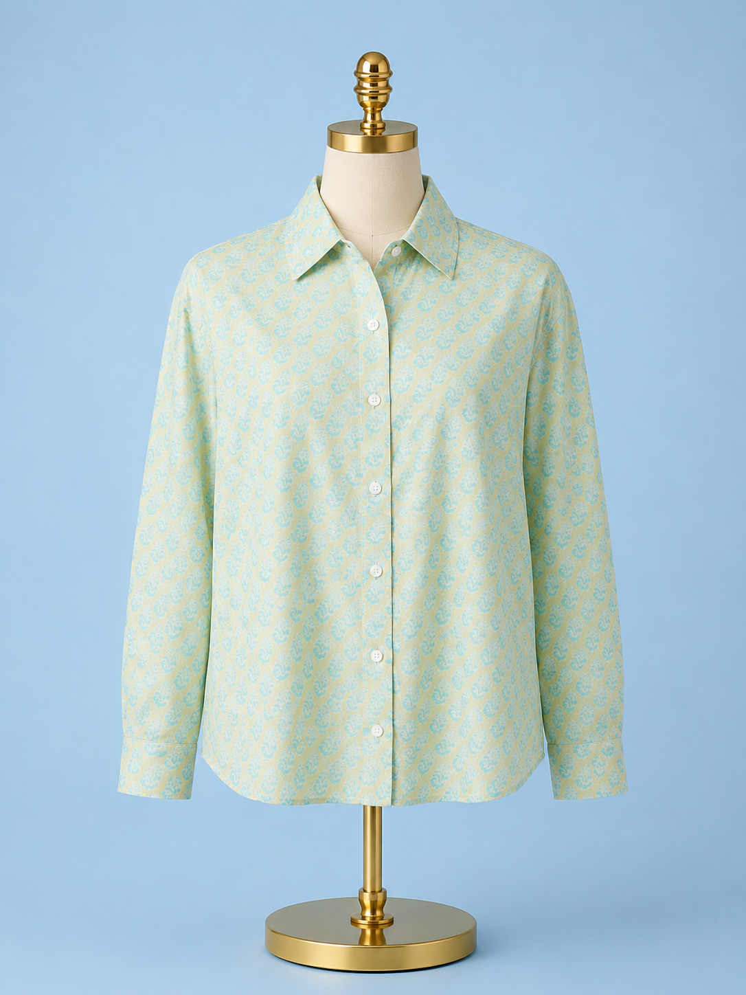 Boyfriend shirt/ Teal Marigold