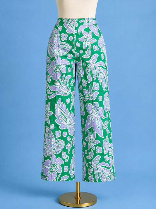 Front stitch ankle pant/ green petal