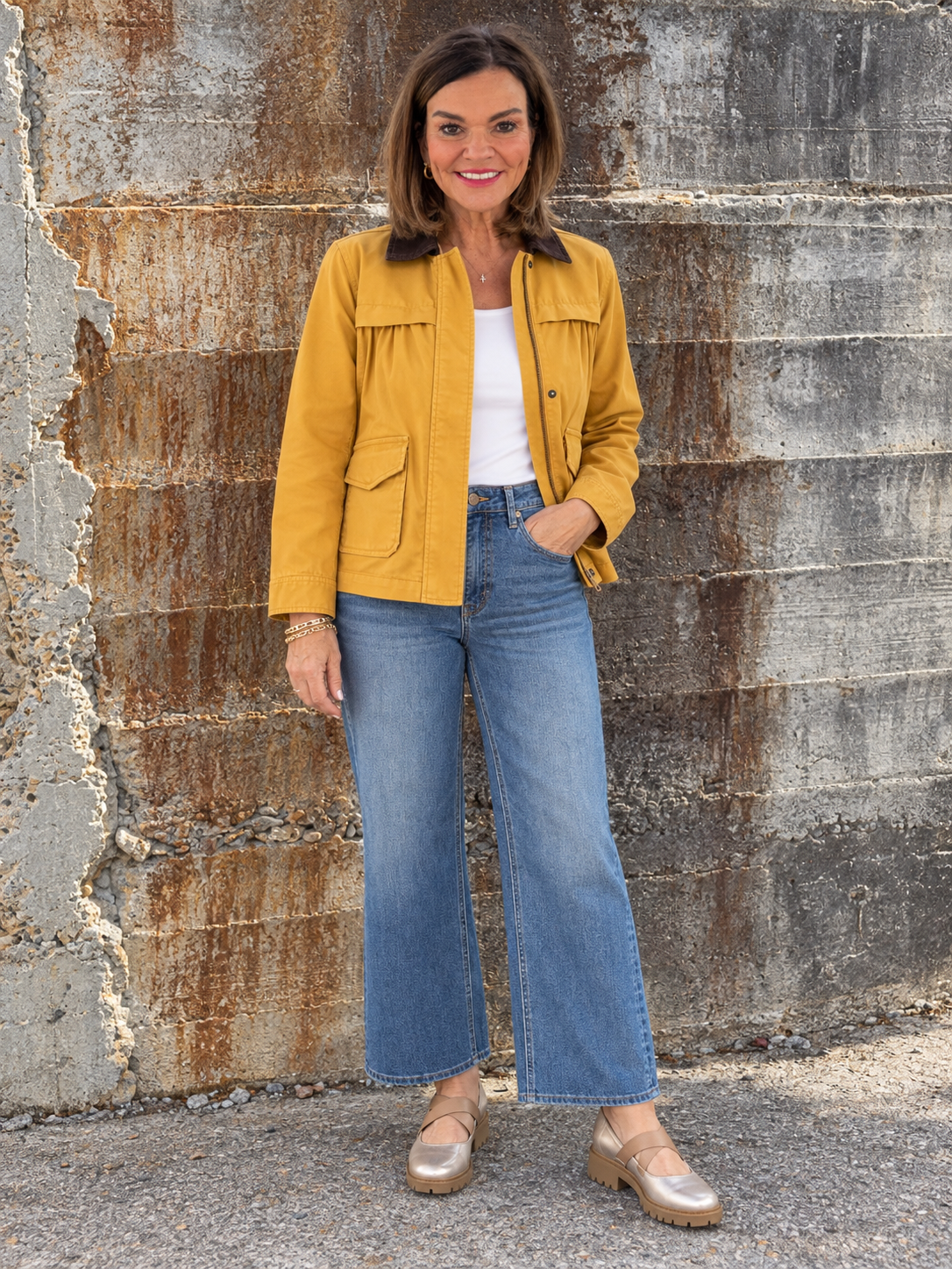 Collared Swing Jacket/ gold rush