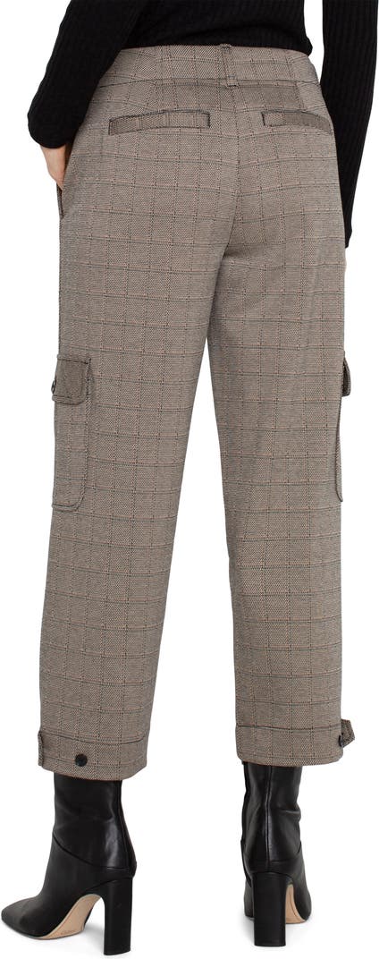 Liverpool utility crop pant in peppercorn plaid