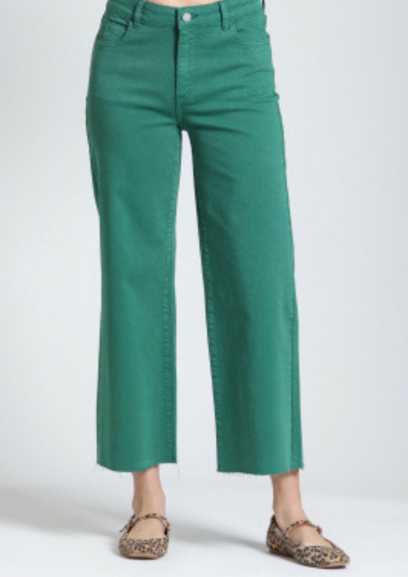 Wide Leg Crop / emerald green
